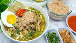 RESEP SOTO AYAM KHAS LAMONGAN KUAH NYA GURIH ENAK BANGET ! LENGKAP DENGAN RESEP KOYA NYA !