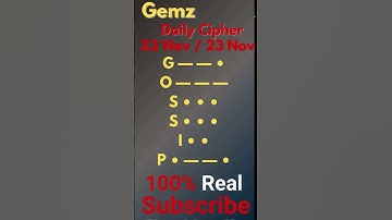 Gemz Daily Cipher Morse Code 22 & 23 Nov 2024 | Unlock Today’s Code & Rewards! #gemzdailycode
