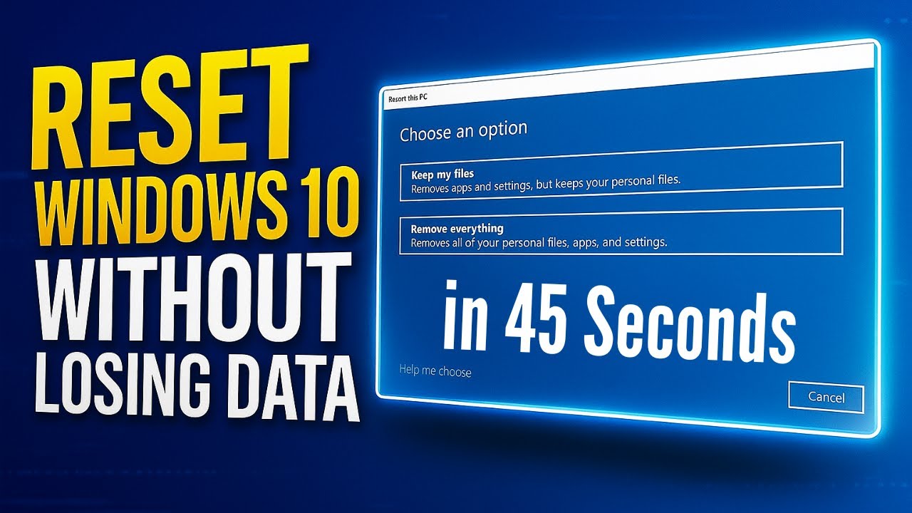 How To Reset windows 10 Without Losing Data ( Step by Step ) - YouTube
