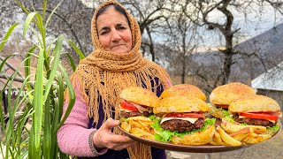 Homemade Burgers that No One can resist! Relaxing cooking in the village