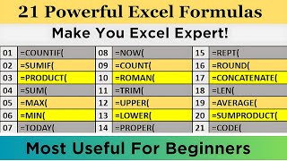 21 Powerful Formulas Will Definitely Make You Excel Expert | Most Useful Excel Formulas