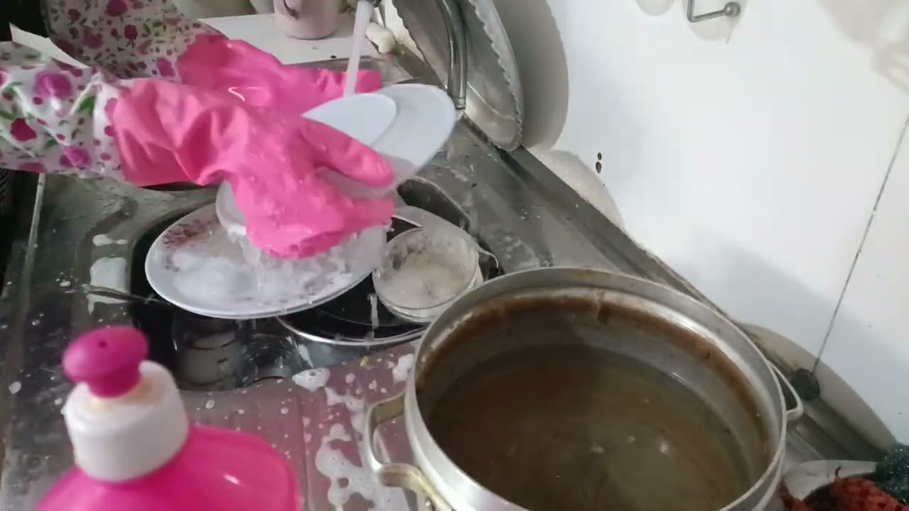 روتین ظرف شستن Dishwashing routine