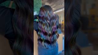 Oil slicks never get old🖤 #hairdresser #hairsalon #hairstylist #hair #rainbowhair #beauty