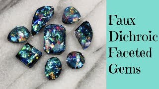 Creating Faux Dichroic Glass Gemstones Cabochons For Jewelry Making DIY UV Resin Tutorial