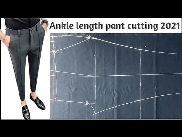 Ankle length pant cutting easy method/with plate pant cutting