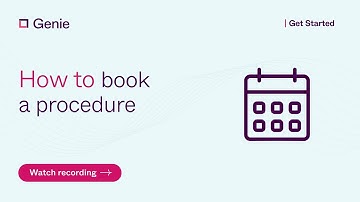 How to book a procedure in Genie