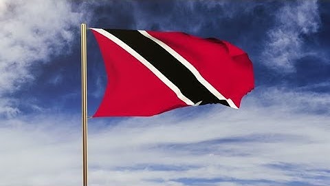 4K Trinidad and Tobago flag waving in the wind. Green screen, alpha matte. Loopable animation Stock