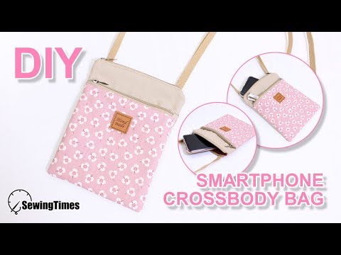 DIY Smartphone Crossbody Bag | 미니 핸드폰 가방 | 2 zipper pouch bag tutorial [sewingtimes]