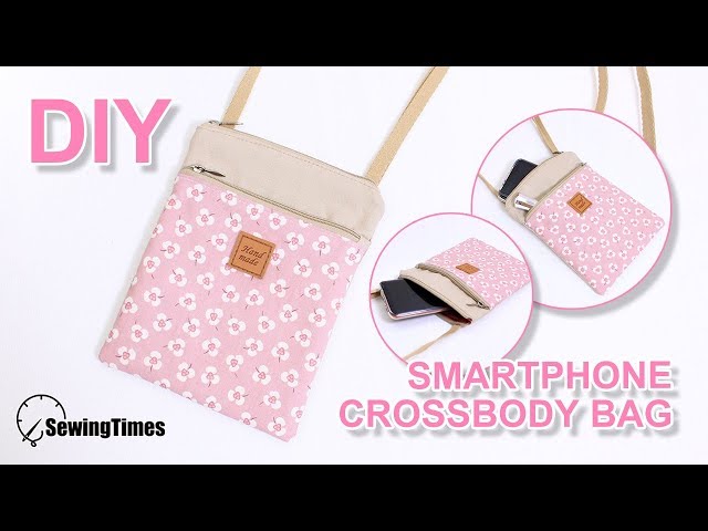 DIY Smartphone Crossbody Bag | 미니 핸드폰 가방 | 2 zipper pouch bag tutorial sewingtimes