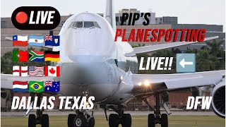 🔴 Live DFW Plane Spotting ASMR Sounds In a T-Storm Worst Broadcast  EVER From Inside a Car!!!