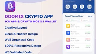 Doomix - ICO App & Crypto Wallet Mobile Template FREE DOWNLOAD screenshot 1