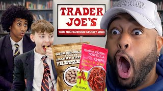 UK tries TRADER JOE'S for the FIRST TIME!! ( @jolly ) | Reaction