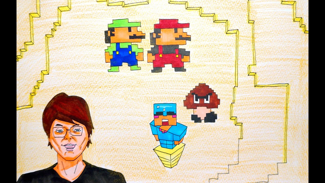 マインクラフト 羊毛でマリオのドット絵を作るヒカキンさん描いてみた Youtube