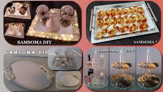 افكار متنوعة لصنع صواني تقديم واستاند حلويات باستعمال اشياء رخيصة/ صواني خطوبة  DIY Decorative Trays