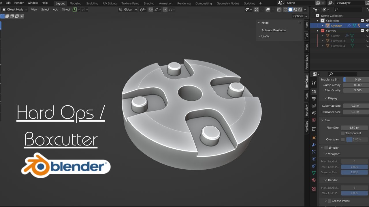 Hard surface modeling in blender hard ops boxcutter tutorial youtube