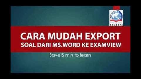Import ExamView Question from Word (rtf) file | ExamView tutorial
