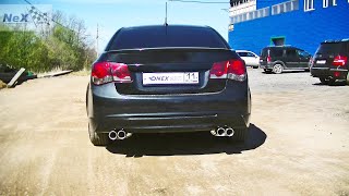 NEX® Chevrolet Cruze Sedan. ЭКСКЛЮЗИВ. Глушитель раздвоенный NEX® 4 насадки Ø 76 мм. Лучший в городе