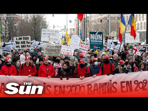 Belgians protest mandatory