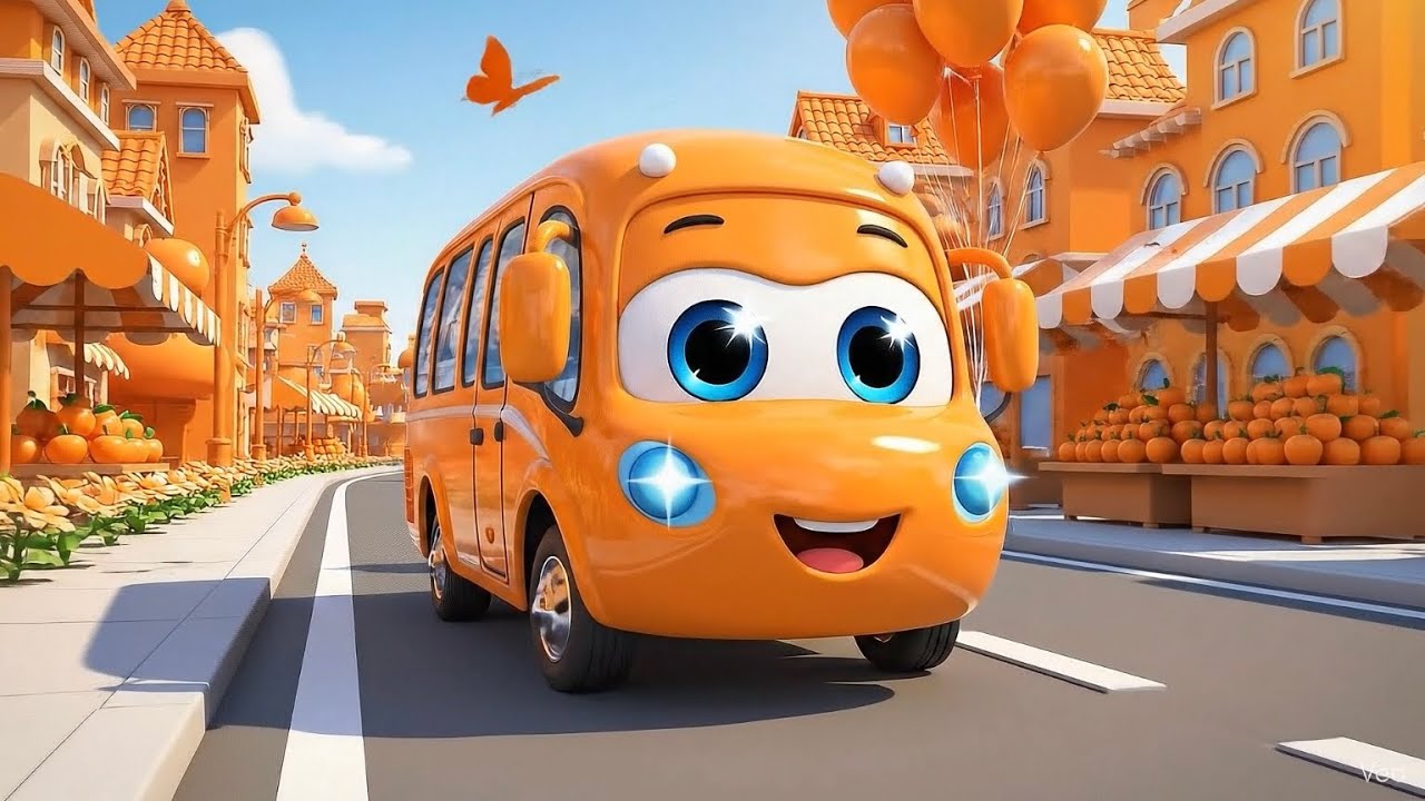 “Bus On The Wheels – Colorful Bus Songs for Kids | Red, Yellow, Blue, Green & More |Play & Giggles |