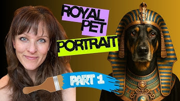 👑 Mixed Media Dog ROYAL Portrait (Part 1 - BACKGROUND) | DIY Pet Art