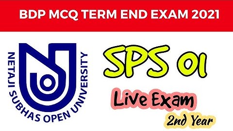NSOU BDP 2021 SPS 01 PAPER | LIVE EXAM | SECOND YEAR ANSWERS