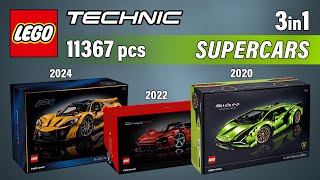 Top 3 Biggest Supercars Released by LEGO Technic (3in1)[11367 pcs] Step-by-Step Building Tutorial ​