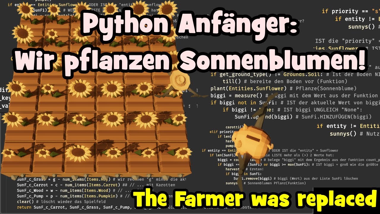 Farmer Python Game 11 | The Farmer Was Replaced Deutsch 💻🎮 Python Anfänger testet & lernt ...