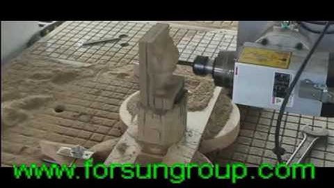 Jinan Forsun 4 axis CNC router machine with wood engraving