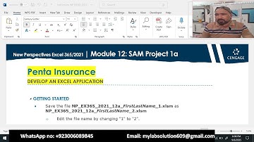 Nieuwe perspectieven Excel 365/2021 | Module 12: SAM Project 1a | Penta Insurance | ONTWIKKEL EEN...