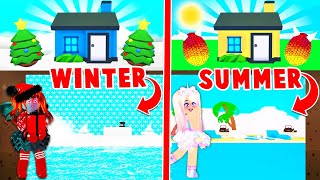 Winter Vs Summer Build Challenge With My BEST FRIEND In Adopt Me! (Roblox)