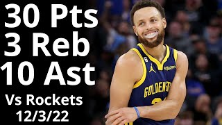 Stephen Curry 30 Pts 10 Ast vs Rockets Highlights