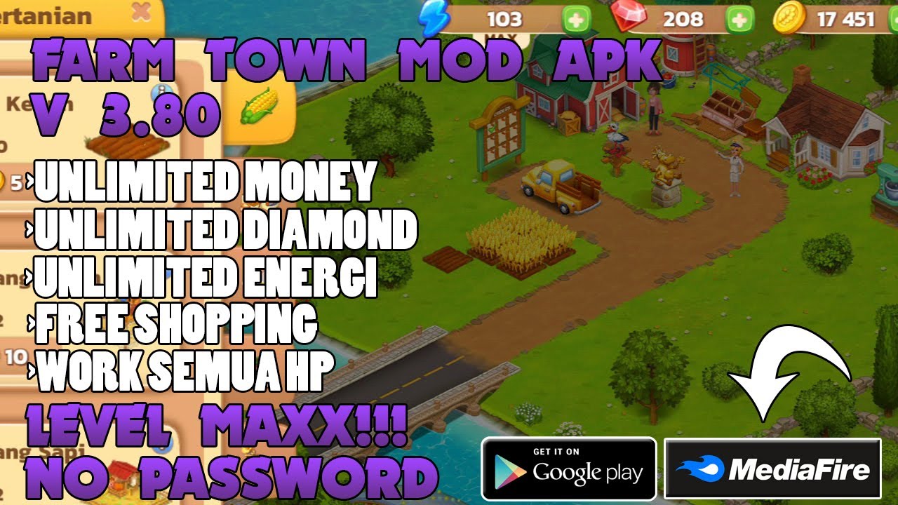 DOWNLOAD FARM TOWN FAMILY FARMING DAY MOD APK V 3.80