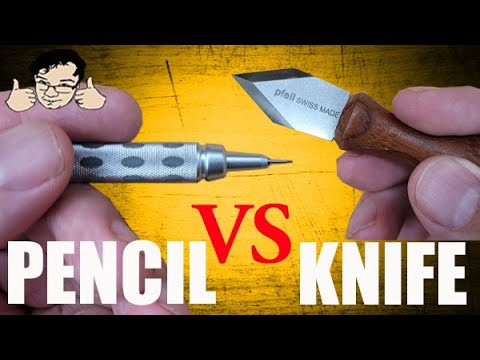 Twisted pencil marking knife for woodworking