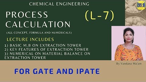 (L-7)Material Balance on ExtractionTower|Process Calculation|Chemical Engineering|for GATE 2021