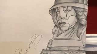 Chicano lowrider drawing