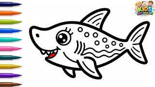 Learn How to Draw Pink Baby Shark | Painting , Drawing , Coloring Tips for Toddlers &  Kids #165 screenshot 5