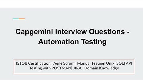 Capgemini Interview Questions  | Automation Testing |Real Time Interview Questions