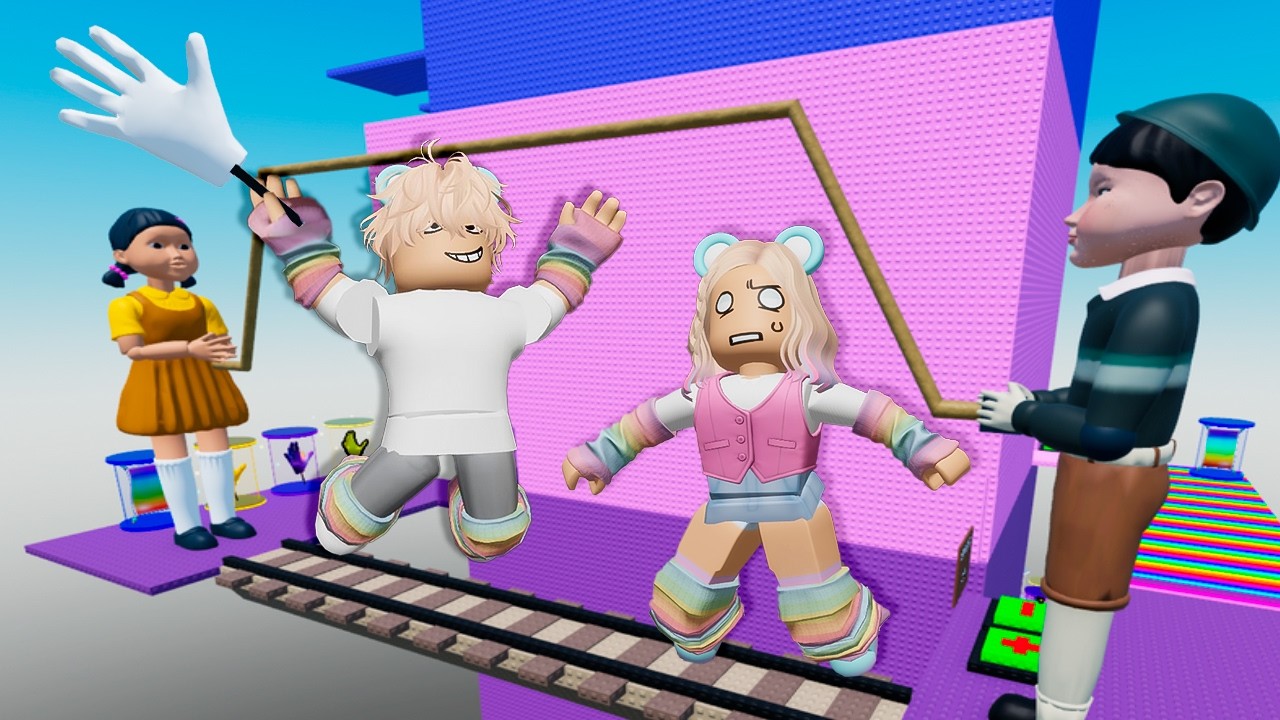 MEU IRMÃO E MEU FILHO JOGARAM SLAP TOWER DO SQUID GAME no ROBLOX