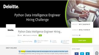 Deloitte Python Data Intelligence Engineer Hiring Challenge [Online]