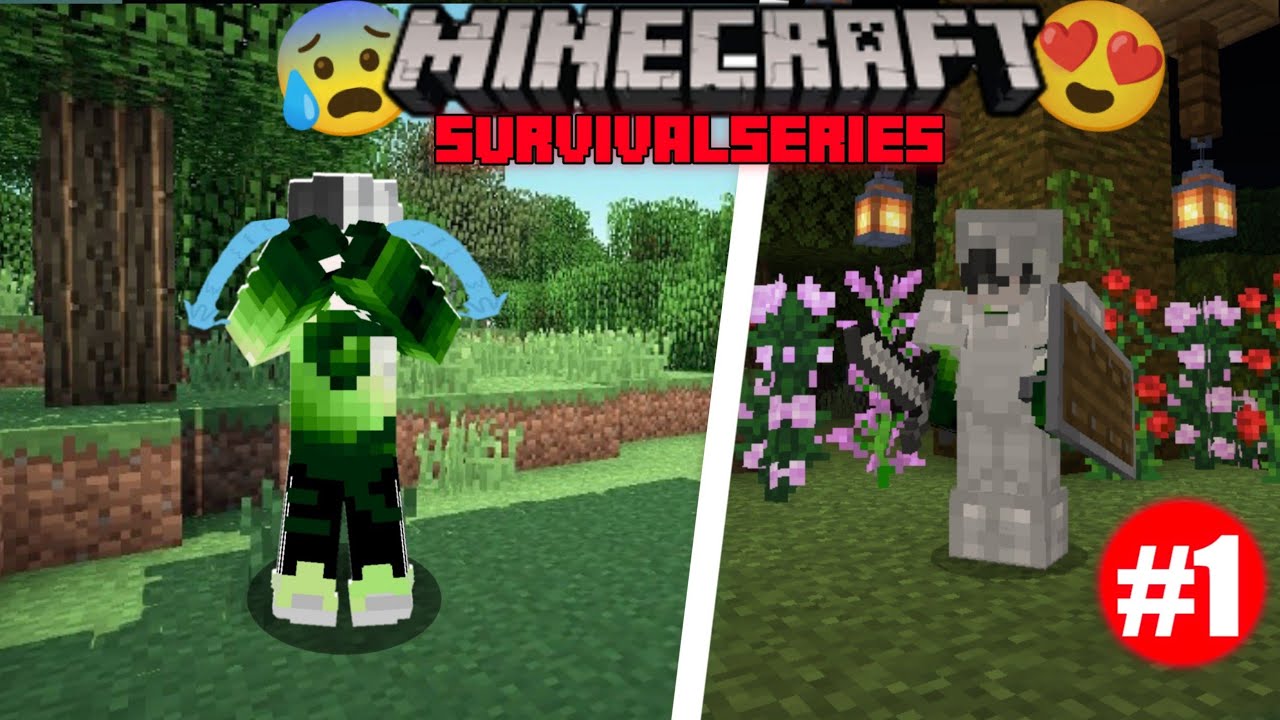Minecraft PE Survival series EP-#1 in Hindi l A New journey BEGIN 😍 ...