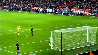 Crystal Palace's Maxence Lacroix scores own goal and has decisive penalty saved.