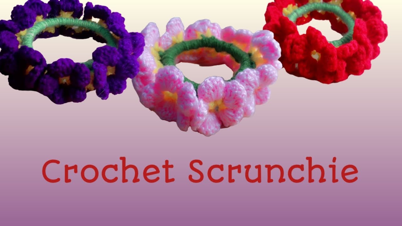 Crochet scrunchie tutorial for beginners How to crochet a hair tie