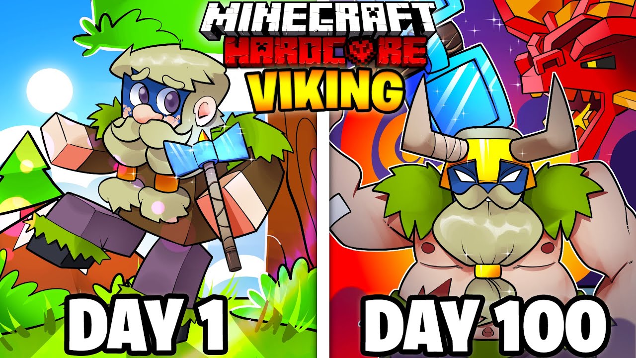 I Survived 100 Days as a VIKING in HARDCORE Minecraft.. Here's What Happened!
