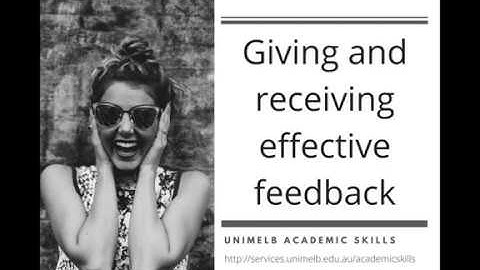 Giving and receiving effective feedback