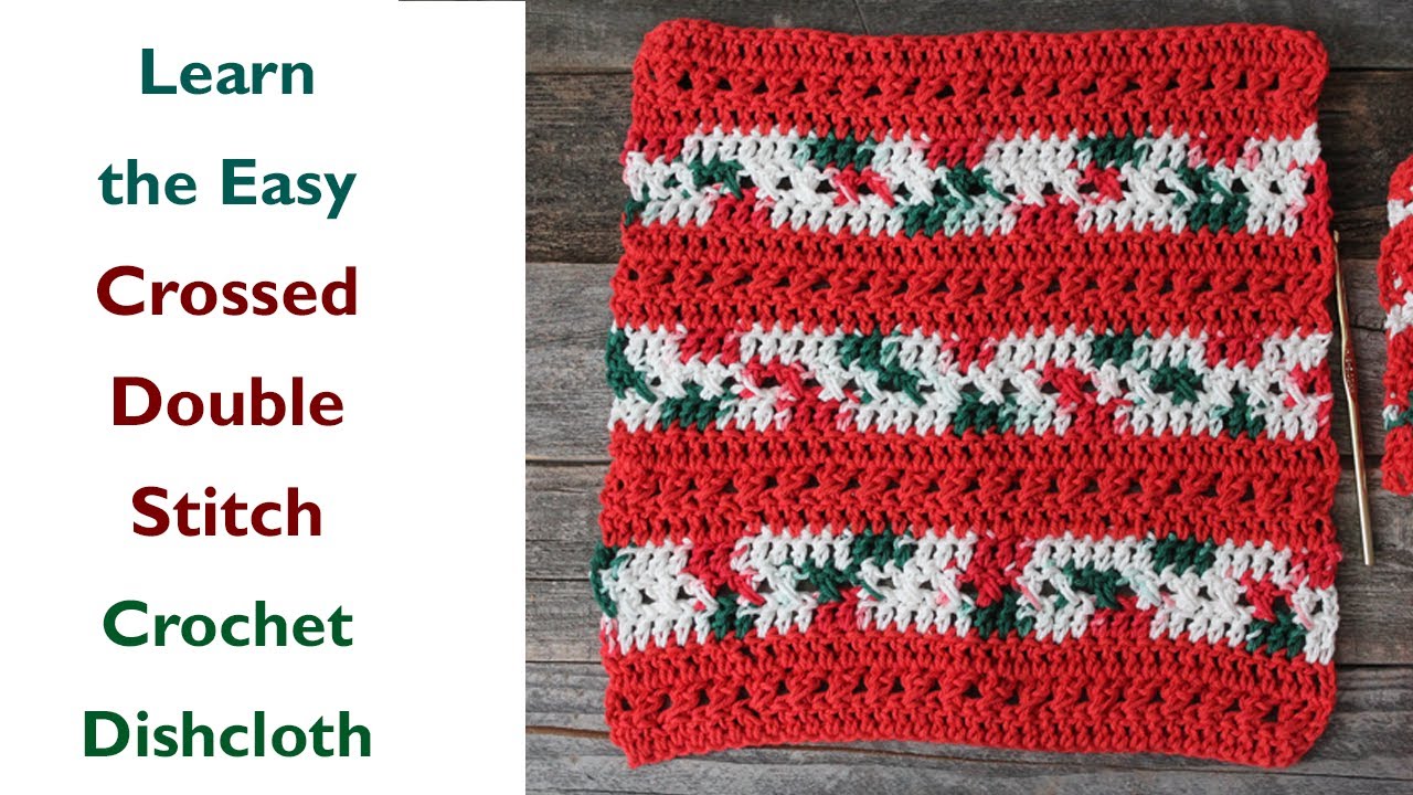 How To Crossed Double Crochet Dishcloth Tutorial LeftHanded YouTube