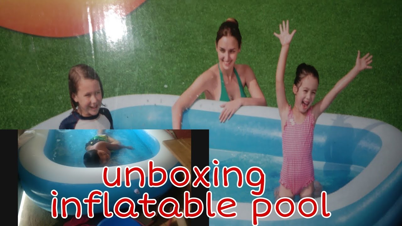 Unboxing Inflatable Pool And Swimming 🥽 Bjandlola Youtube