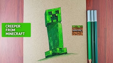 Creeper Drawing with colour pencils 😍 |Minecraft #shorts