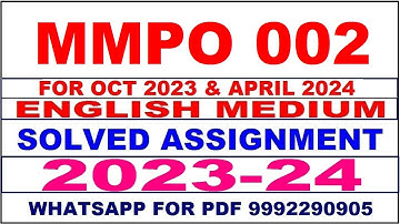mmpo 002 solved assignment 2023-24 | mmpo 2 solved assignment in english 2024 | mmpo 2 2024