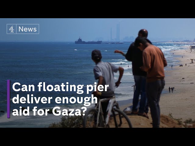 Israel Hamas war: first Gaza aid shipment arrives from US pier class=
