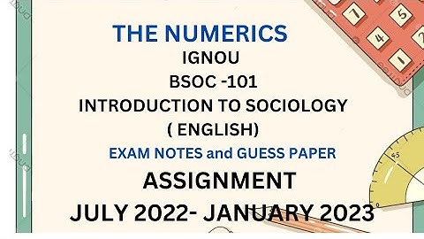 BSOC 101 Solved Assignment 2022-23 English Medium | BSOC 101 Solved Assignment 2022-23 Pdf